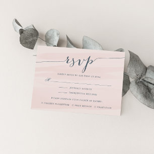 Chiffon RSVP Card mit Speisen   Blüte Karte