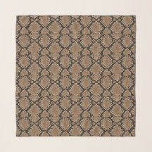 Chiffon-Schal mit braunem Schlangenlederdruck
