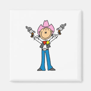 Chiffre aimant de bâton de shérif de cow-girl