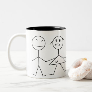 Chiffre amusant Stick Figure Couple Mug Café