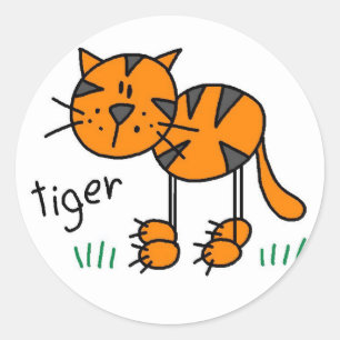Chiffre autocollant de bâton de tigre
