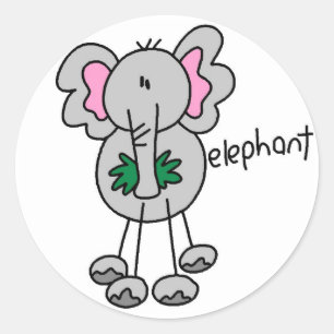 Chiffre autocollant de bâton d'éléphant