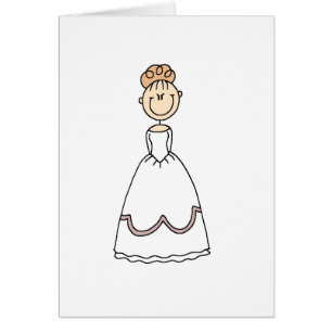 Chiffre blond carte de bâton de jeune mariée