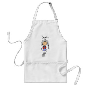 Chiffre cow-girl de bâton avec le tablier de lass