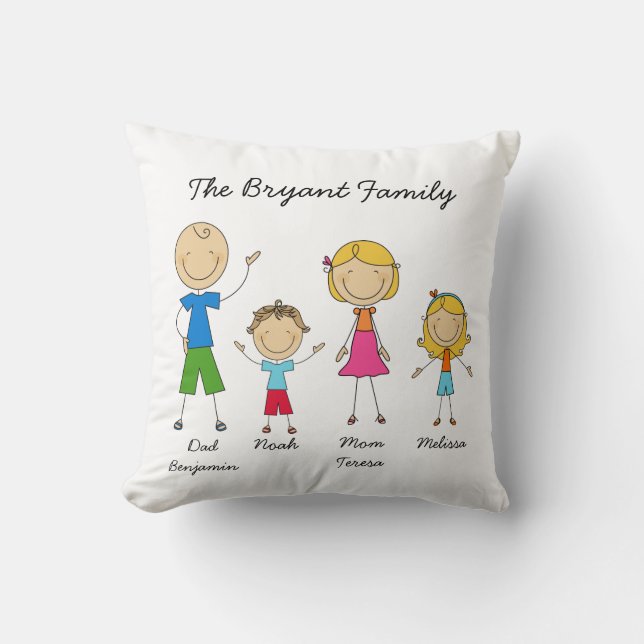 Chiffre customisé coussin de bâton de la famille (Recto)