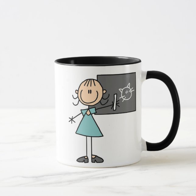 Chiffre fille de bâton à la tasse de panneau de (Droite)