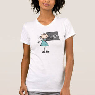 Chiffre fille de bâton au T-shirt de panneau de