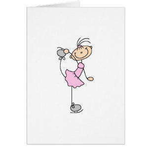 Chiffre rose patineur de bâton de fille de glace