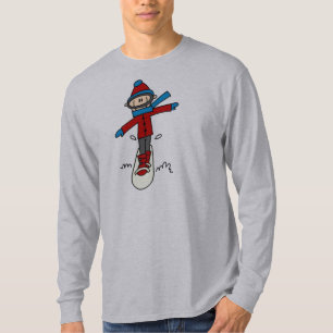 Chiffre T-shirt de bâton de surf des neiges