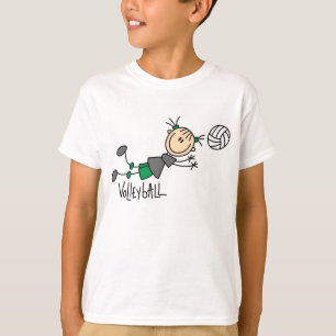 Chiffre T-shirts de bâton de volleyball de filles
