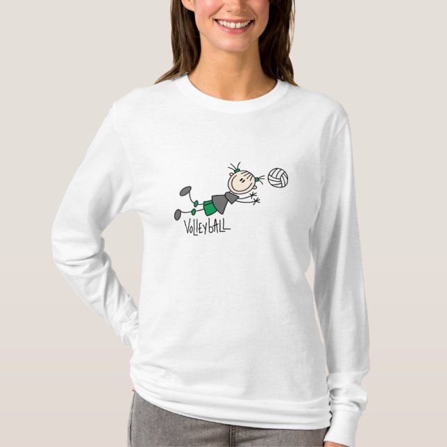 Chiffre T-shirts et cadeaux de bâton de volleyball (Devant)