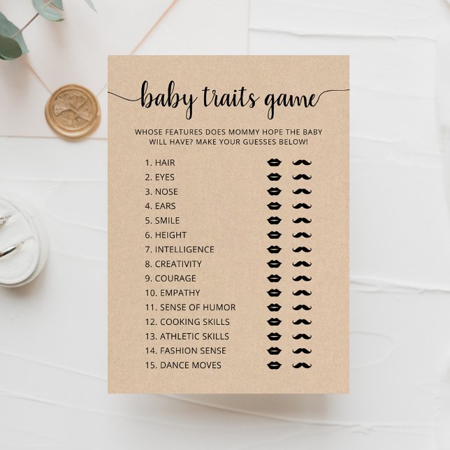 Chiffres de bébé jeu Baby shower partie Carte (Créateur téléchargé)