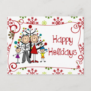 Chiffres Stick Carte postale Famille Joyeux Vacanc