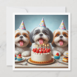 Chih Tzu carte d'anniversaire, Chih Tzu chien