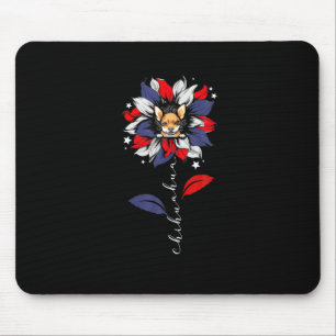 Chihuahua 4. Juli Sonnenblume Patriotic Mousepad
