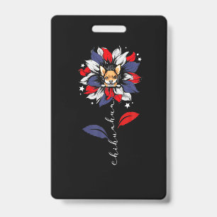 Chihuahua 4. Juli Sonnenblume Patriotisch Ausweis