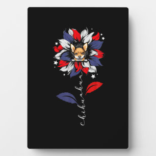 Chihuahua 4Th Of July Sunflower Patriotic Fotoplatte