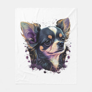 Chihuahua Abstrakte Malerei Farbe Niedlicher Hund Fleecedecke