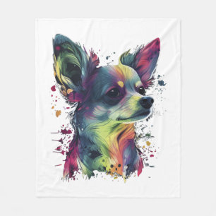 Chihuahua Abstrakte Malerei Farbe Niedlicher Hund Fleecedecke