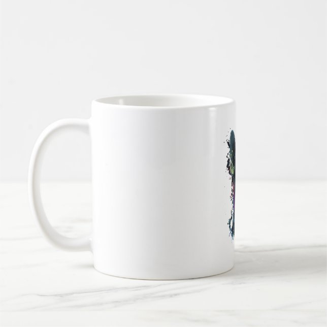 Chihuahua Abstrakte Malerei Farbe Niedlicher Hund Kaffeetasse (Links)