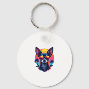 Chihuahua Abstrakte Malerei Farbe Niedlicher Hund Schlüsselanhänger