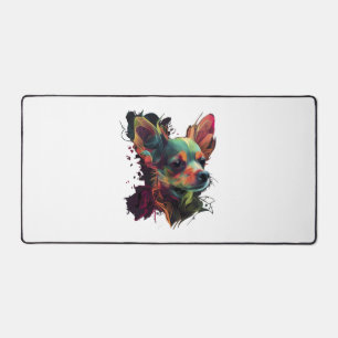 Chihuahua Abstrakte Malerei Farbe Niedlicher Hund Schreibtischunterlage