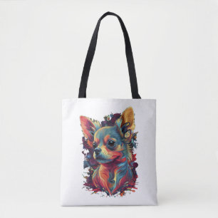 Chihuahua Abstrakte Malerei Farbe Niedlicher Hund Tasche