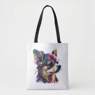 Chihuahua Abstrakte Malerei Farbe Niedlicher Hund Tasche