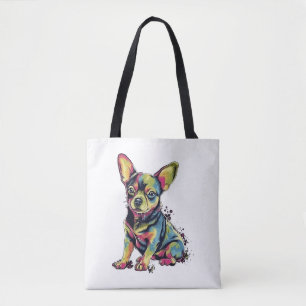 Chihuahua Abstrakte Malerei Farbe Niedlicher Hund Tasche