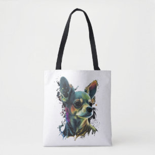 Chihuahua Abstrakte Malerei Farbe Niedlicher Hund Tasche