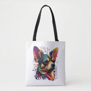 Chihuahua Abstrakte Malerei Farbe Niedlicher Hund Tasche