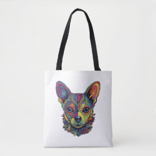 Chihuahua Abstrakte Malerei Farbe Niedlicher Hund Tasche