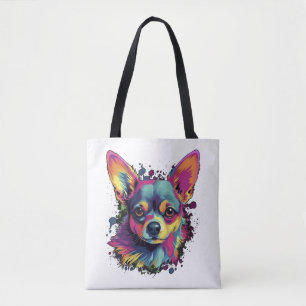 Chihuahua Abstrakte Malerei Farbe Niedlicher Hund Tasche