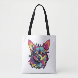 Chihuahua Abstrakte Malerei Farbe Niedlicher Hund Tasche
