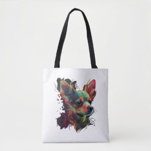 Chihuahua Abstrakte Malerei Farbe Niedlicher Hund Tasche