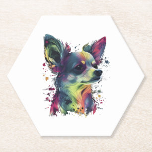 Chihuahua Abstrakte Malerei Farbe Niedlicher Hund Untersetzer