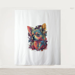 Chihuahua Abstrakte Malerei Farbe Niedlicher Hund Wandteppich