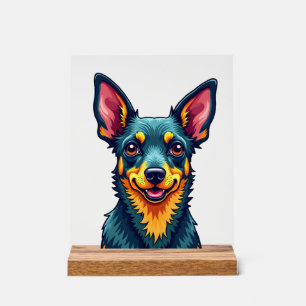 Chihuahua Abstrakte Malerei Farbe Süßer Hund (2 Acrylschild