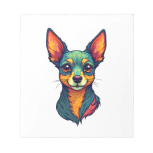 Chihuahua Abstrakte Malerei Farbe Süßer Hund (4 Notizblock