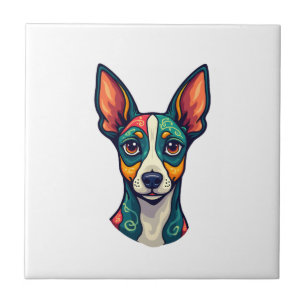 Chihuahua Abstrakte Malerei Farbe Süßer Hund (7 Fliese