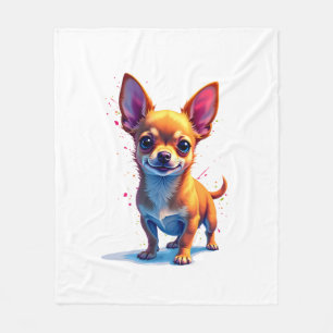 Chihuahua Abstrakte Malerei Farbe Süßer Hund Co Fleecedecke