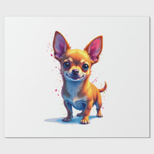 Chihuahua  Abstrakte Malerei  Farbe  Süßer Hund Co Geschenkpapier