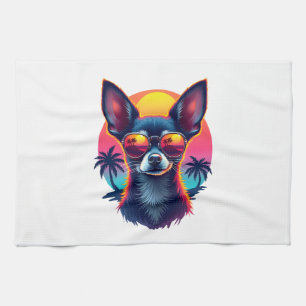 Chihuahua Abstrakte Malerei Farbe Süßer Hund Co Geschirrtuch