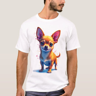 Chihuahua Abstrakte Malerei Farbe Süßer Hund Co T-Shirt