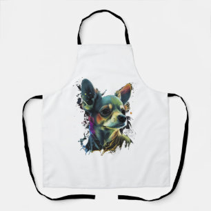 Chihuahua Abstrakte Malerei Farbe Süßer Hund Schürze
