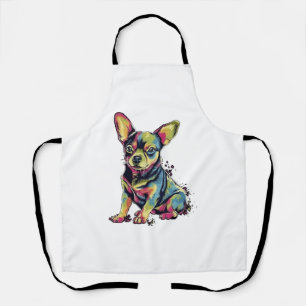 Chihuahua Abstrakte Malerei Farbe Süßer Hund Schürze