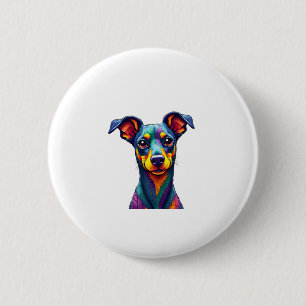 Chihuahua Abstrakte Malerfarbe Niedlicher Hund (1) Button