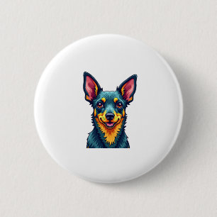 Chihuahua Abstrakte Malerfarbe Niedlicher Hund (2) Button