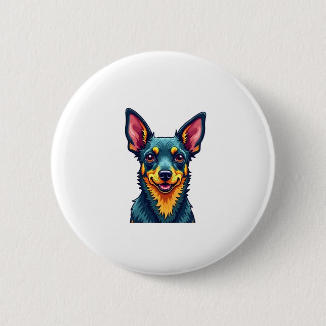 Chihuahua Abstrakte Malerfarbe Niedlicher Hund (2) Button (Vorderseite)