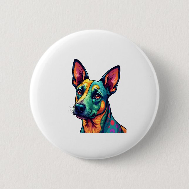Chihuahua Abstrakte Malerfarbe Niedlicher Hund (3) Button (Vorderseite)